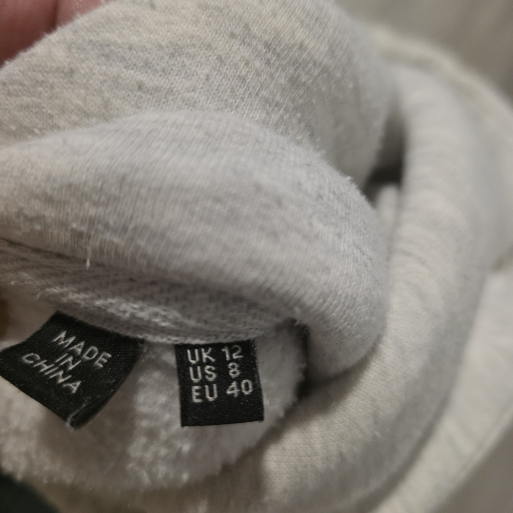 Superdry Hoodie Grey Black Logo Pullover Size UK 12 US 8 Casual Athleisure - Picture 10 of 10